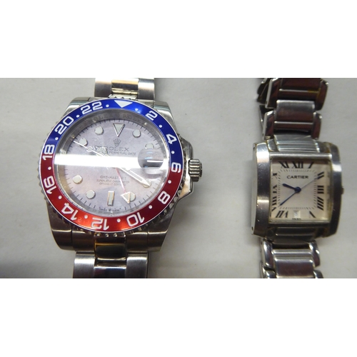 115 - Two stainless steel cased bracelet watches