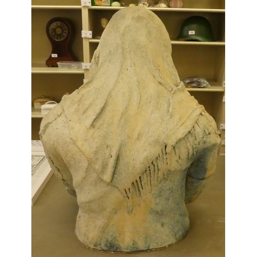 121 - A pottery half-length figure, a woman wearing a shawl  22