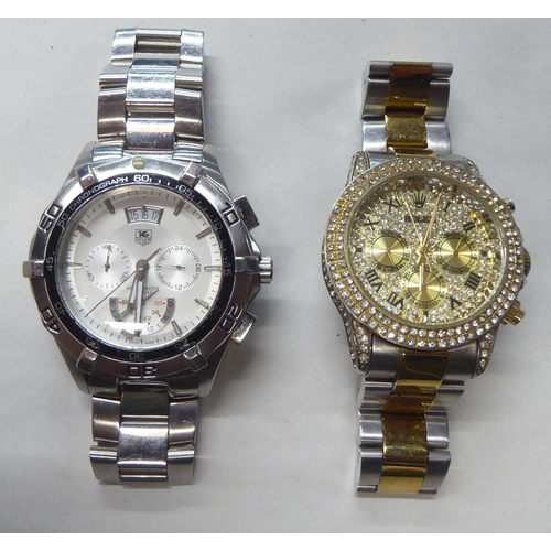 125 - Two stainless steel cased bracelet watches(makers name not warranted)