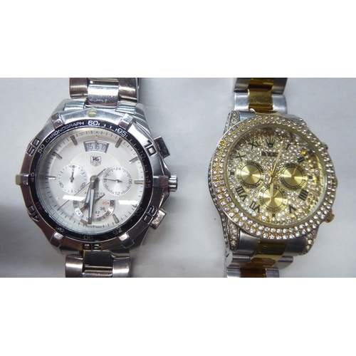 125 - Two stainless steel cased bracelet watches(makers name not warranted)