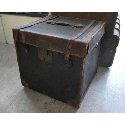 129 - Early/mid 20thC cabin, metal and other trunks  mixed sizes