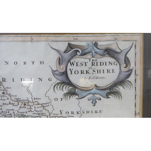 13 - A late 17thC Robert Morden coloured map 'The West Riding of Yorkshire'  14