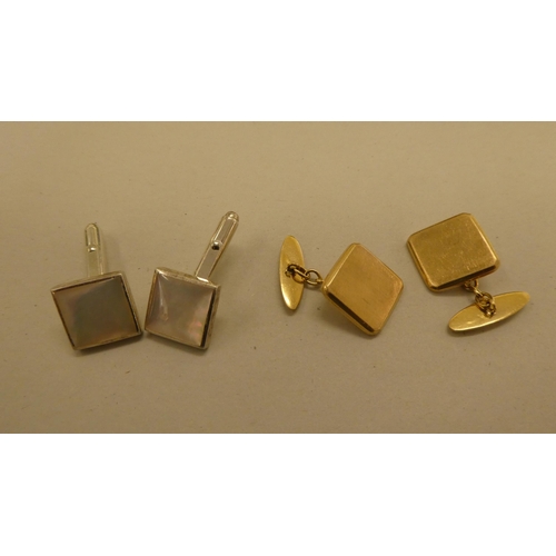 177 - Silver and yellow metal collectables: to include a pair of 9ct gold cufflinks