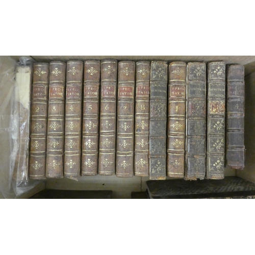 178 - Books, 19thC leather bound issues: to include 'The Spector' published in eight volumes