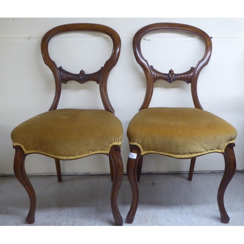 18 - Furniture: to include a pair of late Victorian mahogany framed, bar and balloon back dining chairs