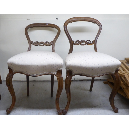 18 - Furniture: to include a pair of late Victorian mahogany framed, bar and balloon back dining chairs