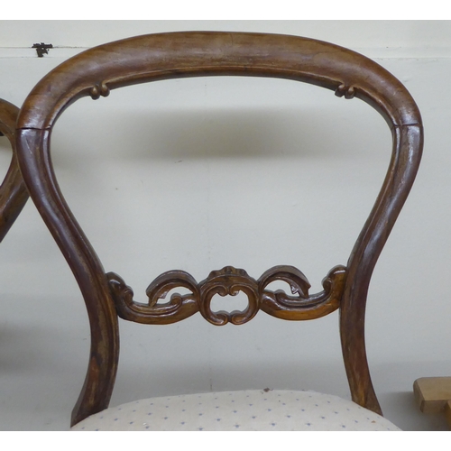 18 - Furniture: to include a pair of late Victorian mahogany framed, bar and balloon back dining chairs