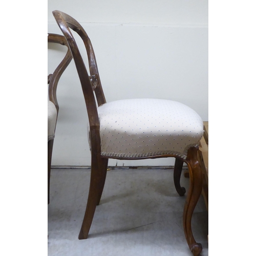 18 - Furniture: to include a pair of late Victorian mahogany framed, bar and balloon back dining chairs