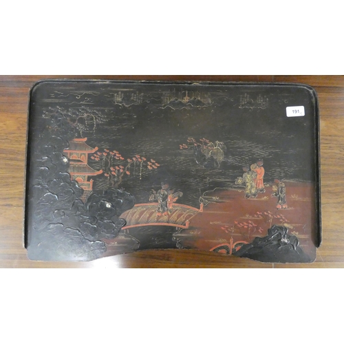 191 - A late 19thC Japanese lacquered and painted tray table  24