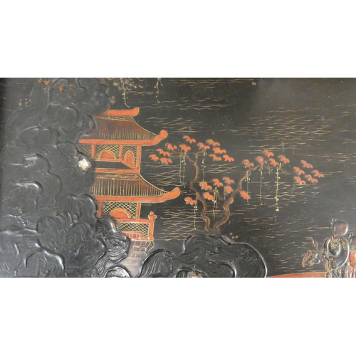 191 - A late 19thC Japanese lacquered and painted tray table  24