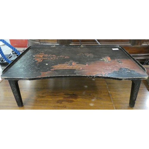 191 - A late 19thC Japanese lacquered and painted tray table  24