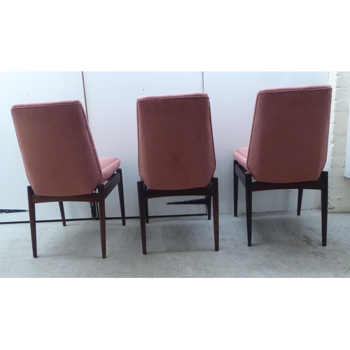 195 - Attributed to Robert Heritage for Archie Shine, a 1960s set of eight rosewood framed dining chairs w... 