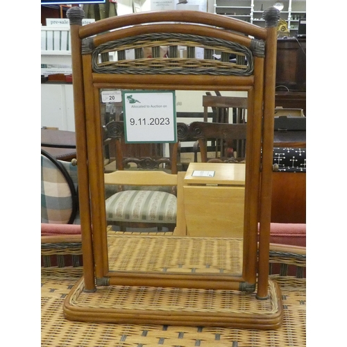 20 - A modern caned, bamboo effect bedroom suite, comprising a single drawer dressing table  34