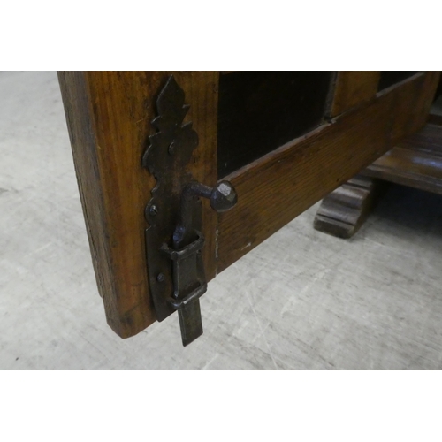 202 - A modern traditional Old English style oak sideboard with two frieze drawers, over two panelled door... 