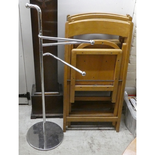 212 - Small modern furniture: to include a chromium plated three branch towel rail  40