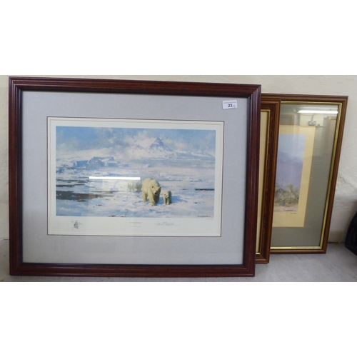 23 - After David Shepherd - three wildlife studies  prints  bearing signatures  8