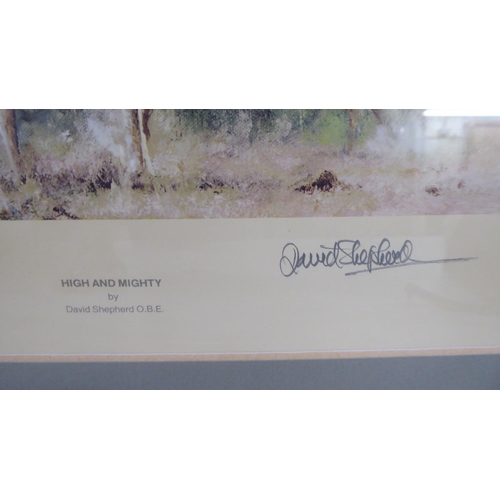 23 - After David Shepherd - three wildlife studies  prints  bearing signatures  8