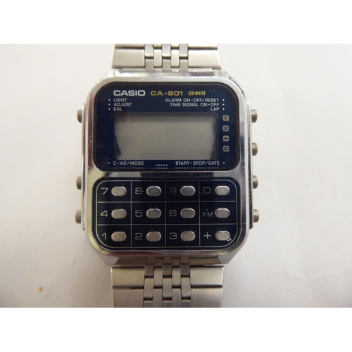 230 - A Casio CA-901 stainless steel cased calculator bracelet watch