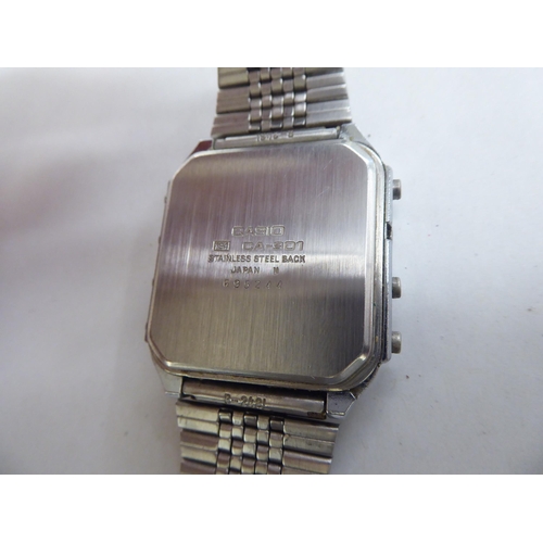 230 - A Casio CA-901 stainless steel cased calculator bracelet watch