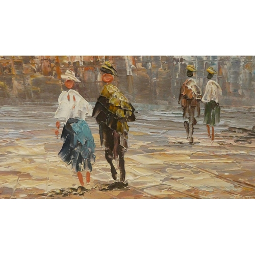 273 - Burnett - a Parisian street scene  oil on board  bears a signature  19