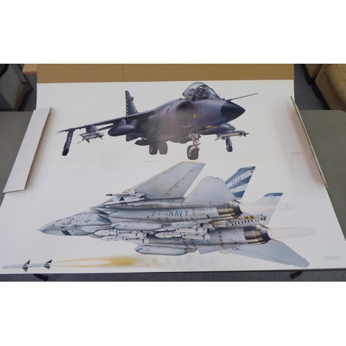 282 - After Keith Fretwell - military aircraft themed  coloured prints  18