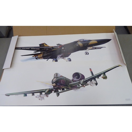 282 - After Keith Fretwell - military aircraft themed  coloured prints  18