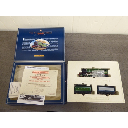 283 - Hornby railways, viz. The Flying Scotsman Limited Edition presentation set  boxed; and another ... 