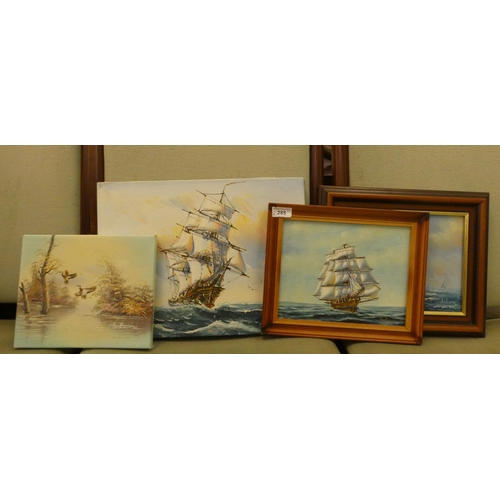 285 - Four signed works by Ambrose - oils on canvas  all approx. 10