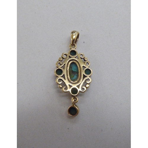 288 - 9ct gold jewellery: to include a pendant, set with turquoise