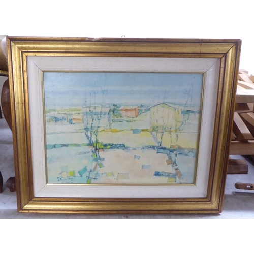 29 - Four framed works by Fausto Govani - mainly landscapes  mixed media on board  bearing signatures  la... 