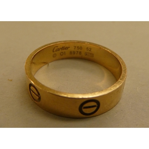 295 - An 18ct gold Cartier ring  no.8978 