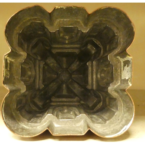 300 - A late Victorian copper jelly mould, fashioned as a church  6.25