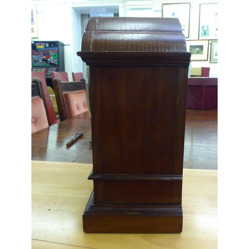 318 - An Edwardian mahogany cased John Elkan Ltd mantel clock, faced by a Roman dial  11