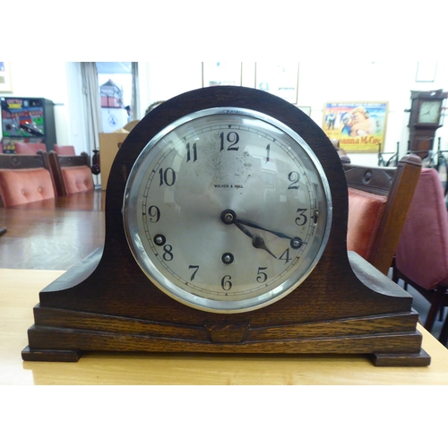 318 - An Edwardian mahogany cased John Elkan Ltd mantel clock, faced by a Roman dial  11