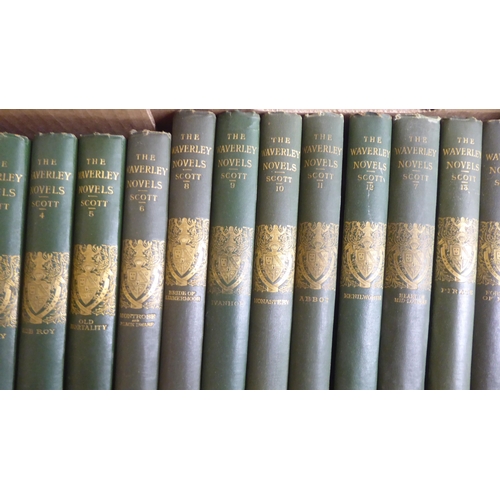 37 - Books, mainly late 19thC Waverley novels  circa 1890/1891 