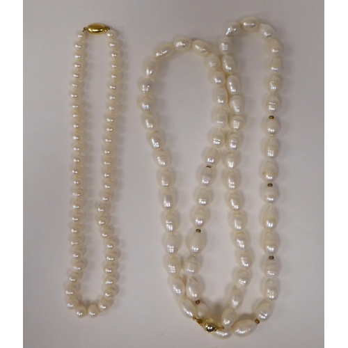 68 - Two graduated pearl necklaces