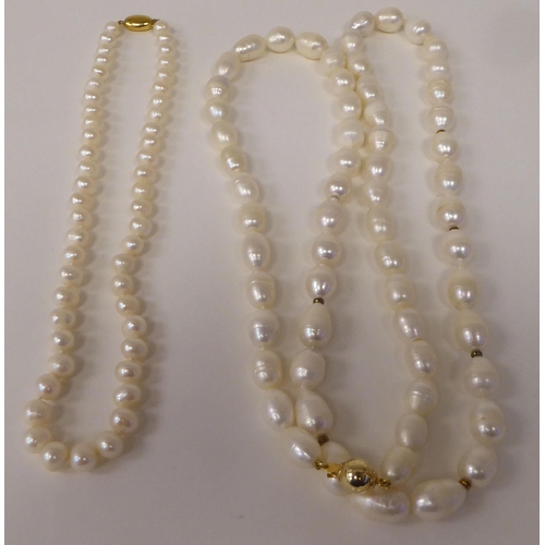 68 - Two graduated pearl necklaces