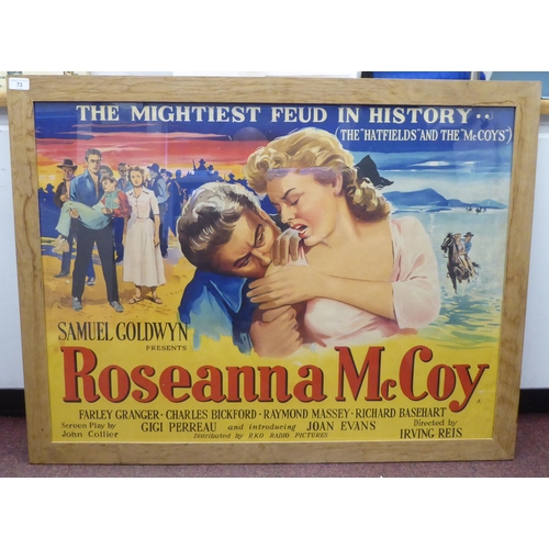 73 - A circa 1949 promotional movie poster for 'Samuel Godwin presents Roseanna McCoy' directed by Irving... 