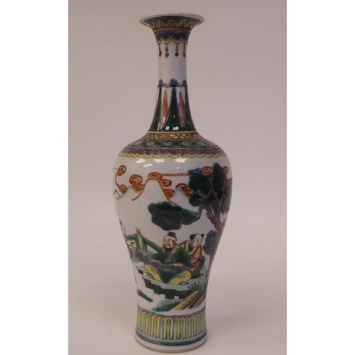 79 - A late 19thC Chinese vase of baluster form, decorated with figures in a garden setting  10