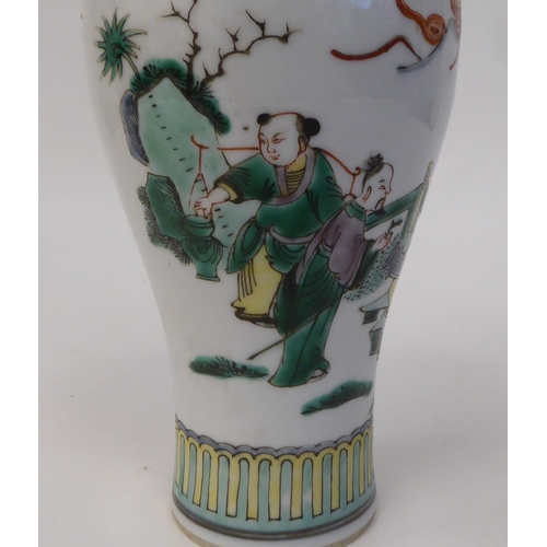 79 - A late 19thC Chinese vase of baluster form, decorated with figures in a garden setting  10