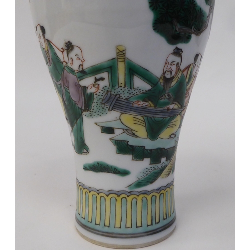 79 - A late 19thC Chinese vase of baluster form, decorated with figures in a garden setting  10