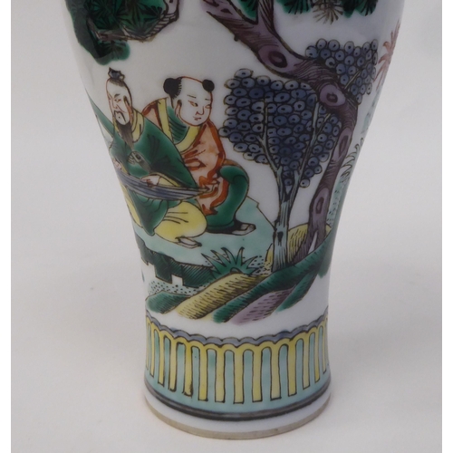 79 - A late 19thC Chinese vase of baluster form, decorated with figures in a garden setting  10