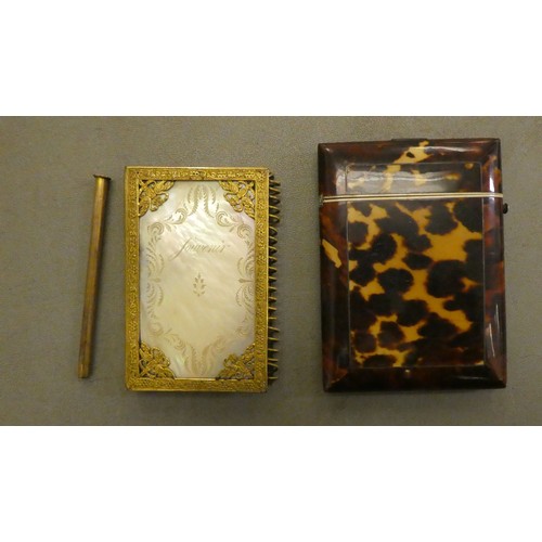 173 - A mixed lot: to include a late Victorian tortoiseshell card case with a hinged lid  4