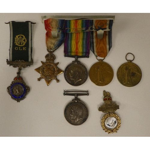 1 - A Great War period medal group, belonging to one Private Davis; two others belonging to Private Dyan... 