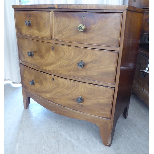 24 - A late Victorian mahogany four drawer dressing chest, raised on bracket feet  36