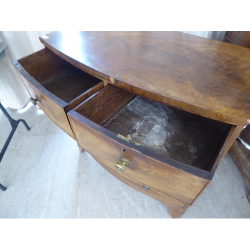 24 - A late Victorian mahogany four drawer dressing chest, raised on bracket feet  36