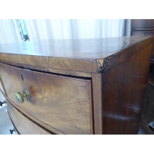 24 - A late Victorian mahogany four drawer dressing chest, raised on bracket feet  36