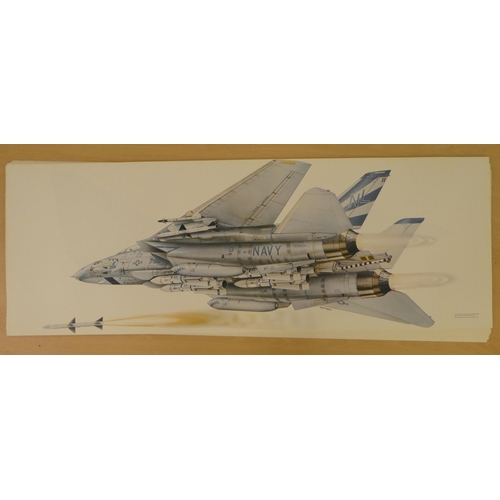 255 - After Keith Fretwell - military aircraft themed coloured prints  18