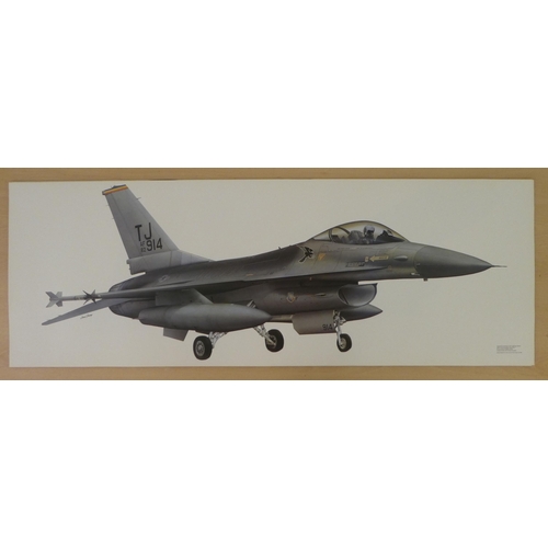 255 - After Keith Fretwell - military aircraft themed coloured prints  18