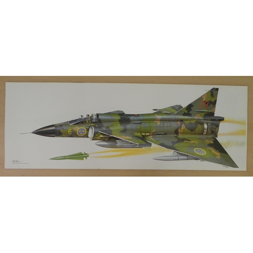 255 - After Keith Fretwell - military aircraft themed coloured prints  18